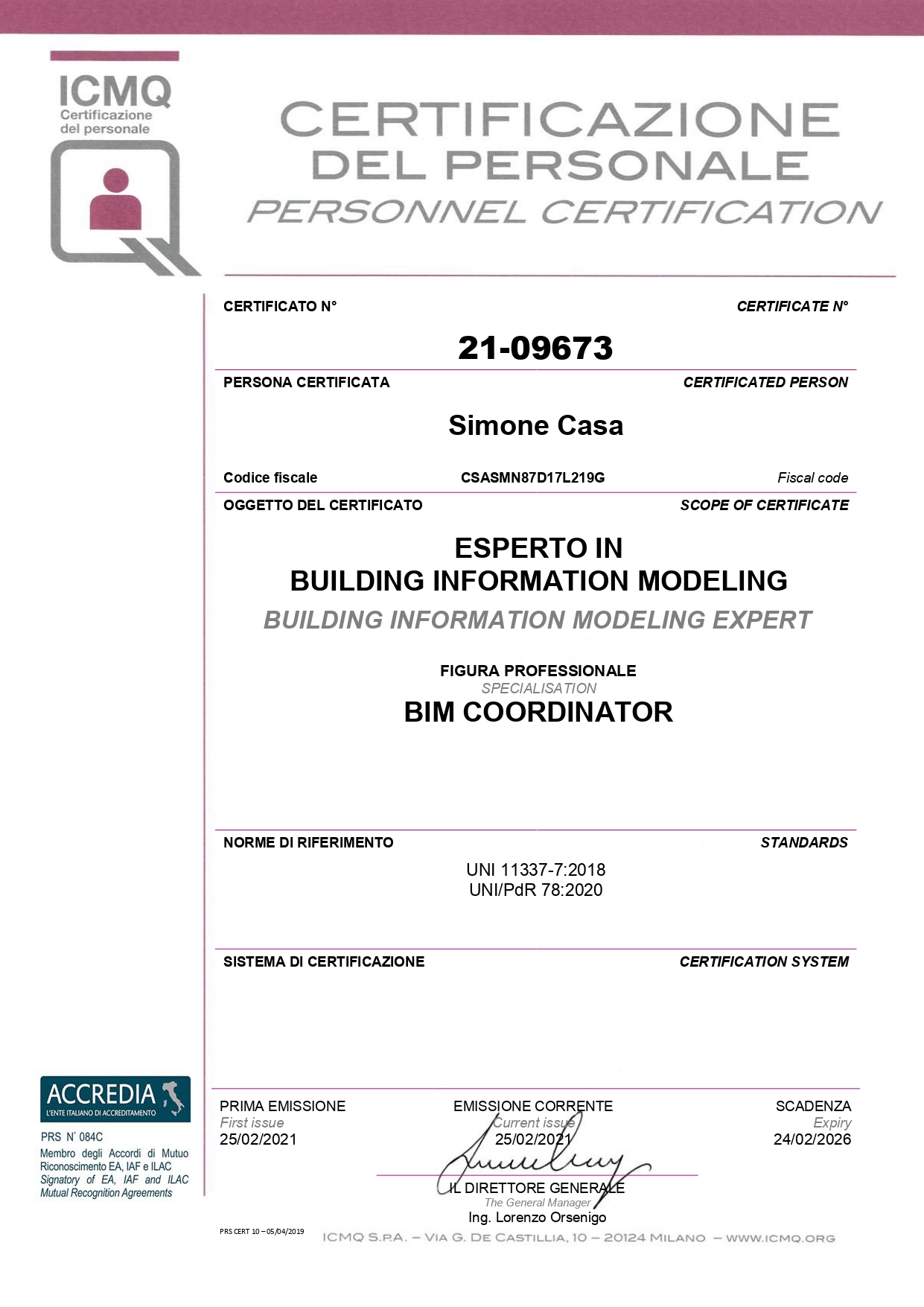 Attestati specialistici